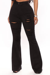 Money Moves Stretch Flare Jeans - Black Ins Street